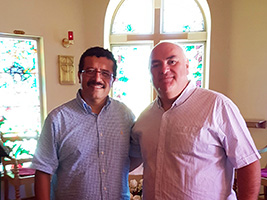 AoS Cape Town port chaplain Fr Gerardo Garcia and AoS cruise chaplain Fr David Gamble