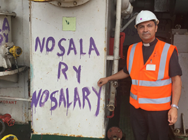 Fr Herman Giraldo Aos Durban port chaplain on a ship whose crew was unpaid