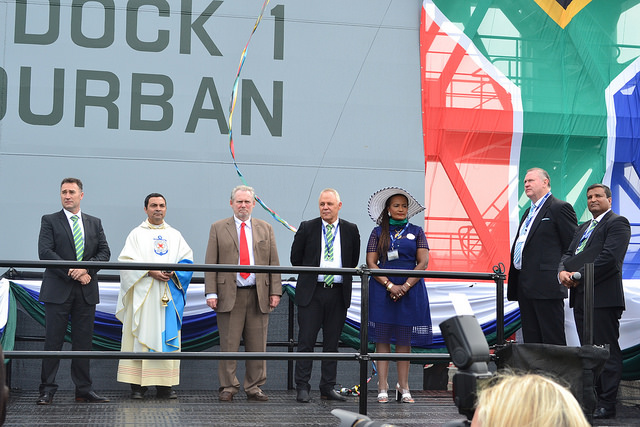 Fr Herman Giraldo with other dignitaries at the launching ceremony  