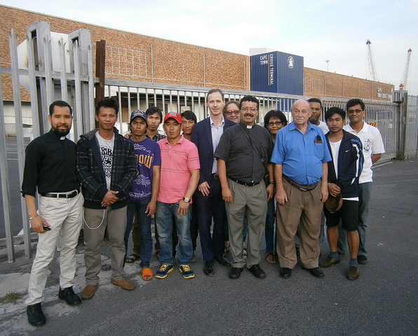 John Green AoS GB development director with port chaplains and ship visitors from AoS South Africa